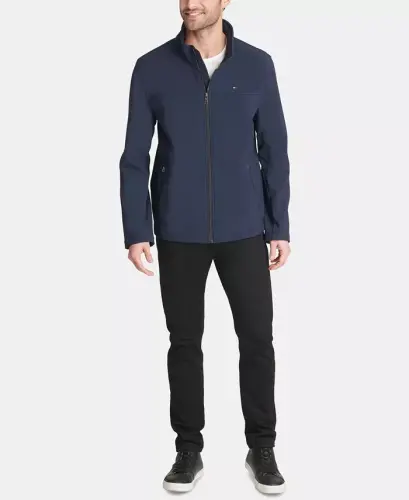 Erkaklar uchun yumshoq qobiqli klassik fermuarli ko'ylagi - Yarim tunda - TOMMY HILFIGER (1)