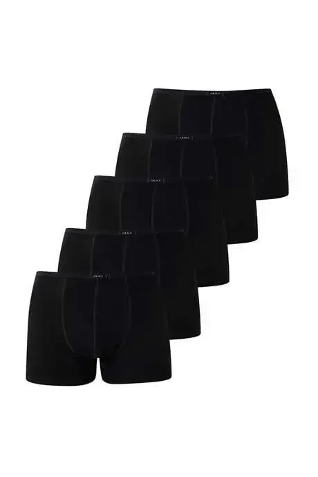 Erkaklar uchun yupqa bel chizig'iga ega 5 dona qora bambukdan tikilgan boksyorlar - 3