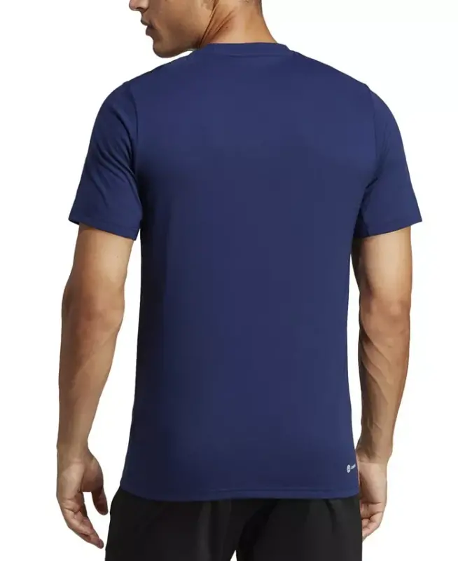 Erkaklar uchun zaruri buyumlar Tayyorlik Logotipi Mashqlar uchun futbolka-Qora ko'k - 2