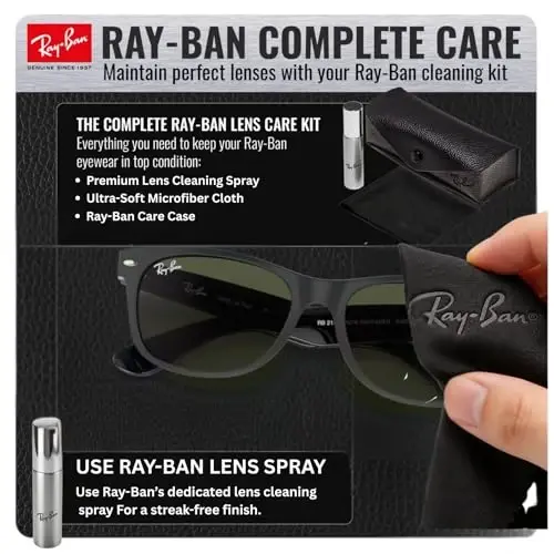 Erkaklar va ayollar uchun kvadrat shaklidagi Ray-Ban RB2132 NEW WAYFARER COLOR MIX quyoshdan saqlovchi ko‘zoynaklar, rasmiy RAYBAN ko‘zoynak to‘plami bilan - 6