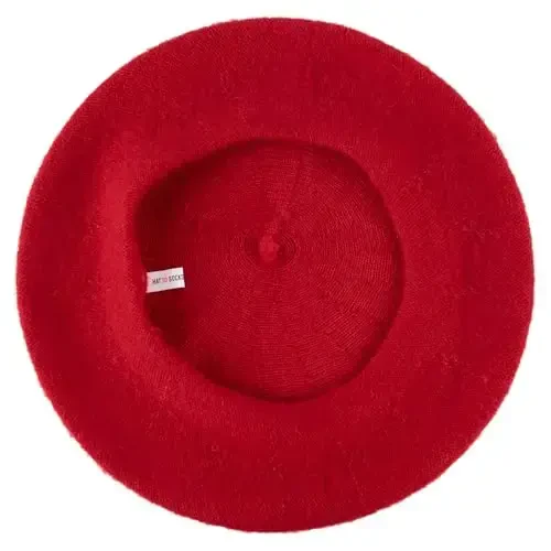 Erkaklar va ayollar uchun oddiy rangdagi jun aralashgan frantsuz beretlari - 4