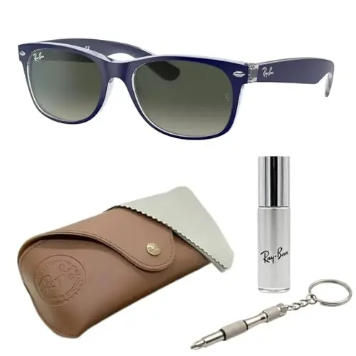 Erkaklar va ayollar uchun Ray-Ban RB2132 NEW WAYFARER COLOR MIX kvadrat shaklidagi quyoshdan saqlaydigan ko'zoynaklar, rasmiy RAYBAN ko'zoynak to'plami bilan. - 1