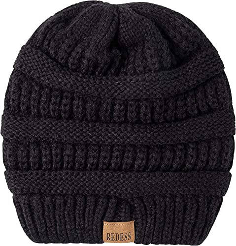 Erkaklar va ayollar uchun REDESS Slouchy Beanie qalpog‘i qishki iliq katta mayin yumshoq cho‘zilgan kabel to‘qilgan beretka - 16