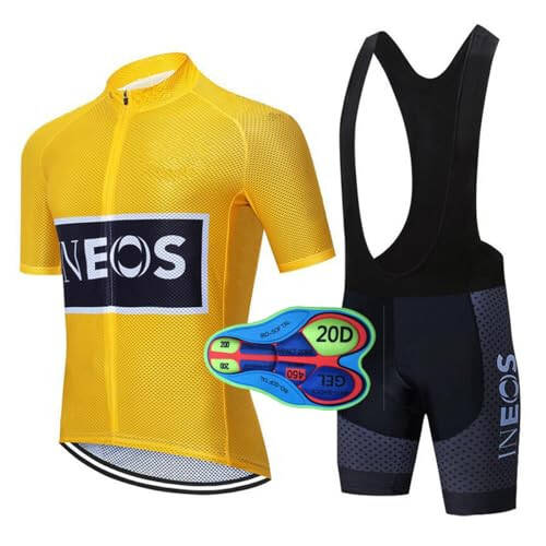 Erkaklar Velosiped Jersey Seti Ko'ylak & 20D GEL Bib Shortlar Yozgi Tog' Tog'ri Velosiped Jamoasi Musobaqa Uniformasi Kiyimlari - 1