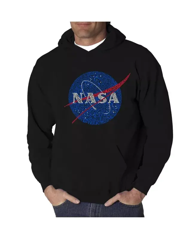 Erkaklar Word Art Kapüşonli kiyim - Nasa Meatball Logotipi - Qora - 1