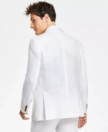 Men's 100% Linen Blazer, Created for Modazone - White Pure - 2
