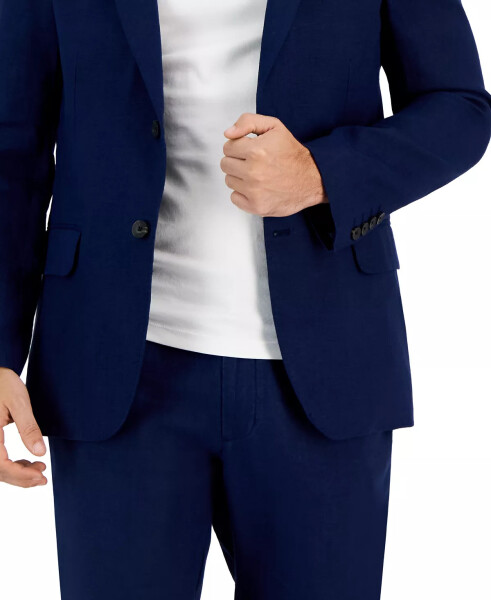 Erkek %100 Keten Blazer, Modazone İçin Oluşturuldu - Lacivert - 7