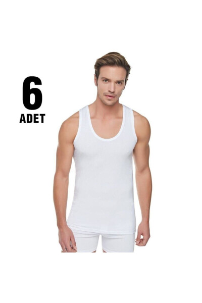 Erkek %100 Pamuklu Atlet 6'lı Paket T101 - Beyaz - TUTKU (1)