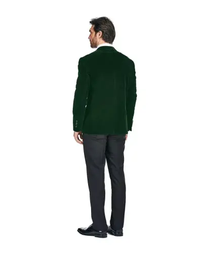 Men's 2-Piece Velvet Peak Lapel Slim-Fit Tuxedo - Hunter green - 4