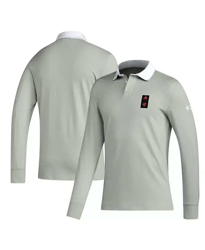 Men's 2023 Player Gray FC Cincinnati Travel Long Sleeve Polo Shirt - Gray - 1