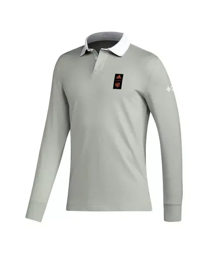 Men's 2023 Player Gray FC Cincinnati Travel Long Sleeve Polo Shirt - Gray - 2