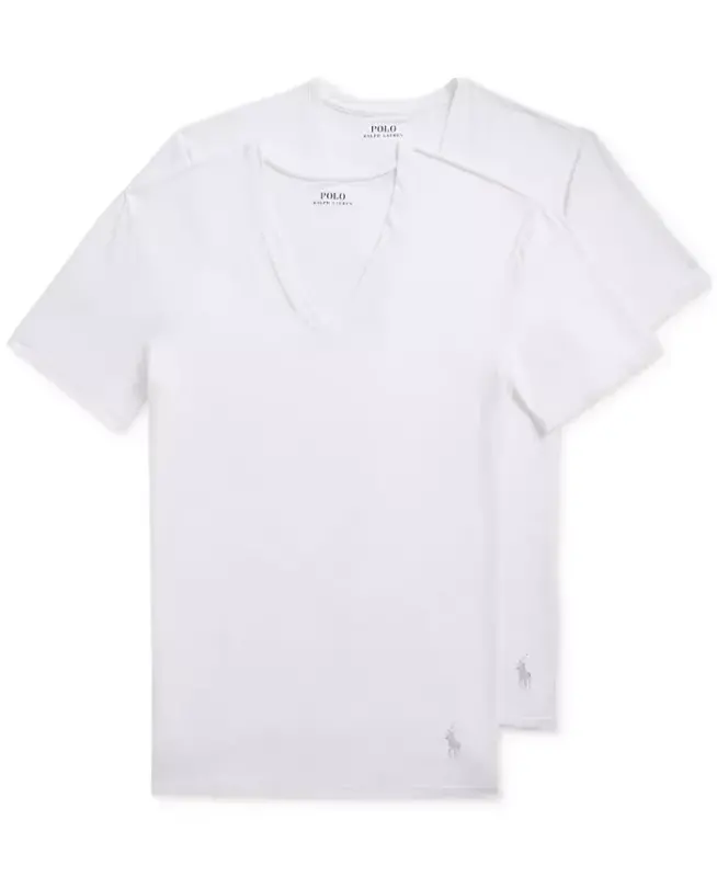 Men's 2-Pack Perfect Flex V-Neck T-Shirts - White - 1