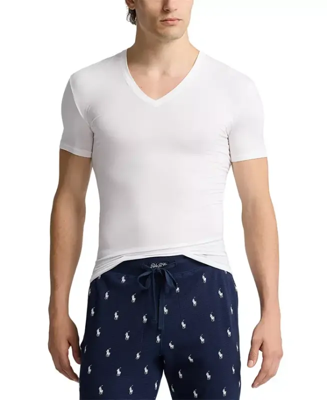 Men's 2-Pack Perfect Flex V-Neck T-Shirts - White - 2