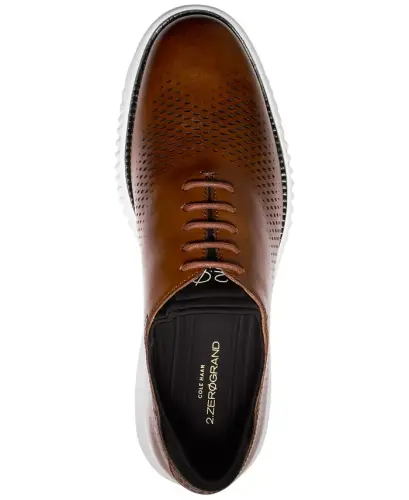 Men's 2.Zerogrand Laser Wing Oxford Shoes - British Tan, Ivory - 8