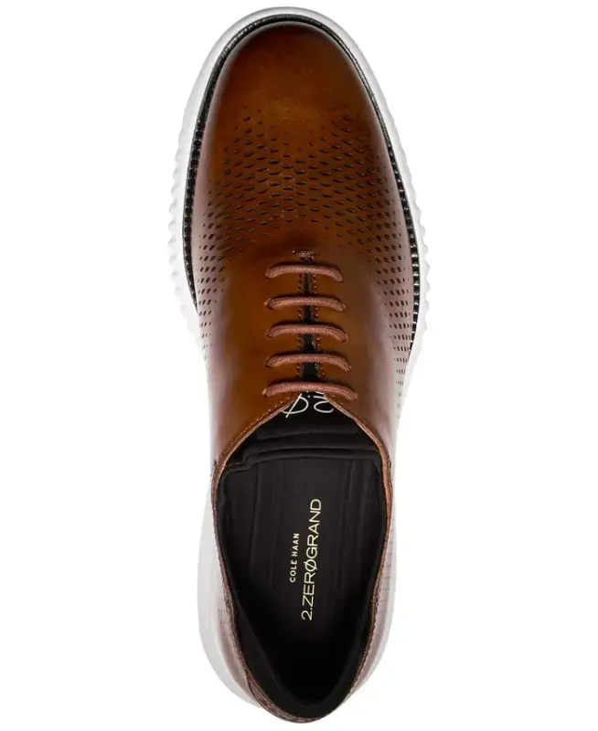Men's 2.Zerogrand Laser Wing Oxford Shoes - British Tan, Ivory - 8