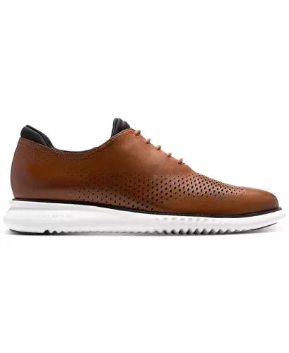 Men's 2.Zerogrand Laser Wing Oxford Shoes - British Tan, Ivory - 10