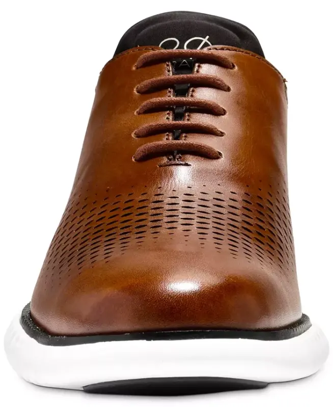 Men's 2.Zerogrand Laser Wing Oxford Shoes - British Tan, Ivory - 11