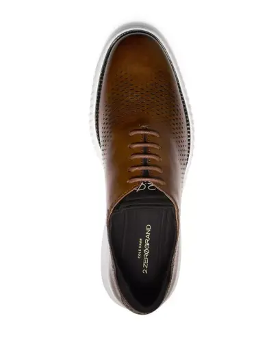 Men's 2.Zerogrand Laser Wing Oxford Shoes-British Tan, Ivory - 5