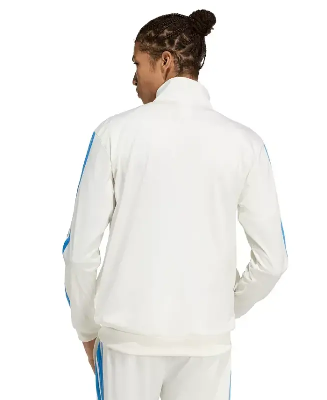 Men's 3 Stripes Tricot Regular Track Jacket - Off Wht / Ray Blue - 3