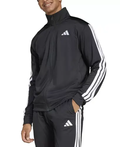 Men's 3 Stripes Tricot Regular Track Jacket - Black 