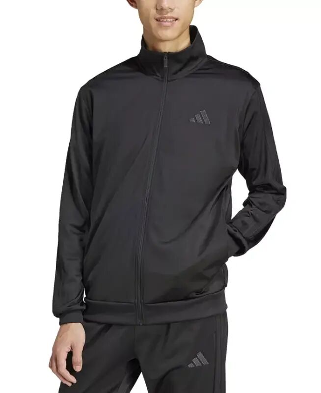Men's 3 Stripes Tricot Regular Track Jacket-Black - ADIDAS