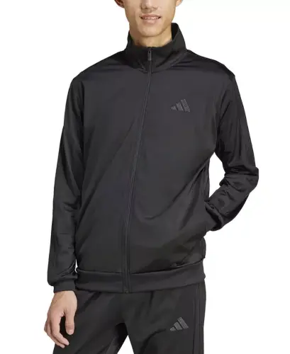 Men's 3 Stripes Tricot Regular Track Jacket - Black 