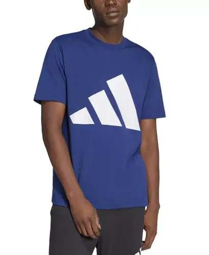 Men's 3 Bar Logo Graphic Cotton T-Shirt-Dkblue/whi - 1