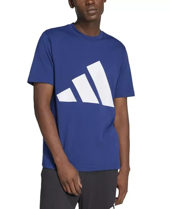 Men's 3 Bar Logo Graphic Cotton T-Shirt-Dkblue/whi - 1