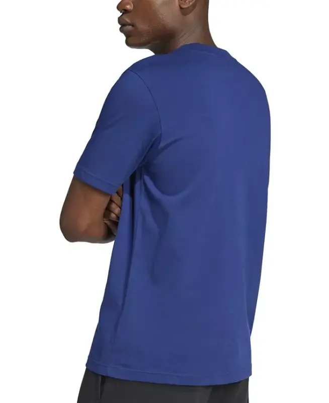 Men's 3 Bar Logo Graphic Cotton T-Shirt-Dkblue/whi - 2