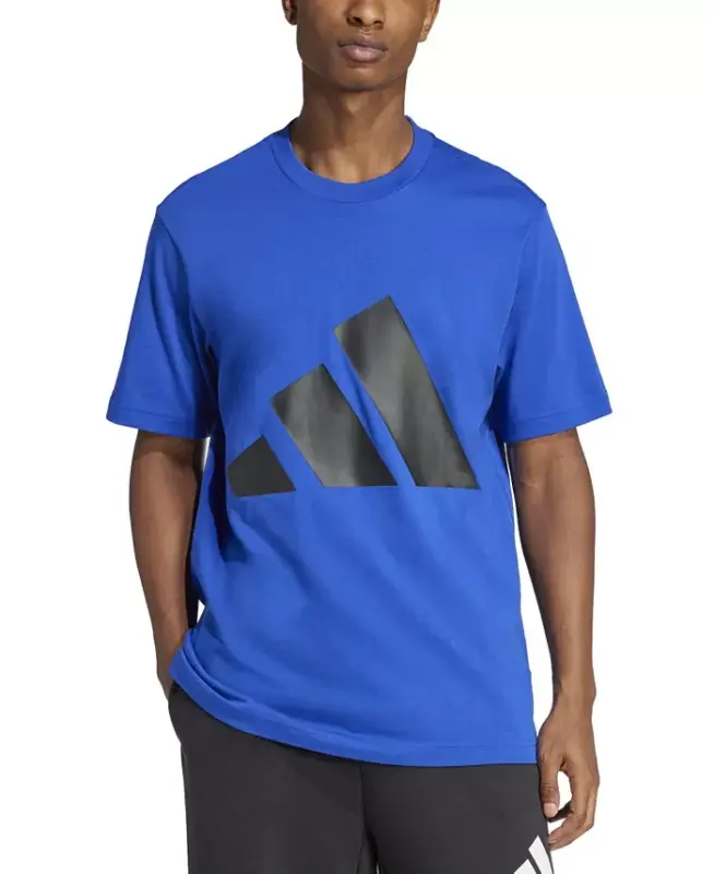 Men's 3 Bar Logo Graphic Cotton T-Shirt-Royal / Blk - 1
