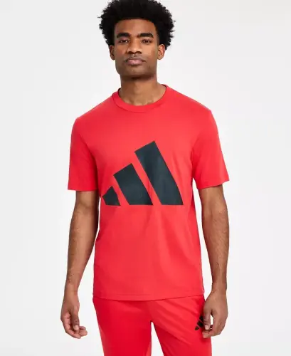 Men's 3 Bar Logo Graphic Cotton T-Shirt-Purrub/bla 