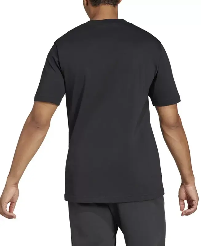 Men's 3 Bar Logo Graphic Cotton T-Shirt-Black/whit - 2