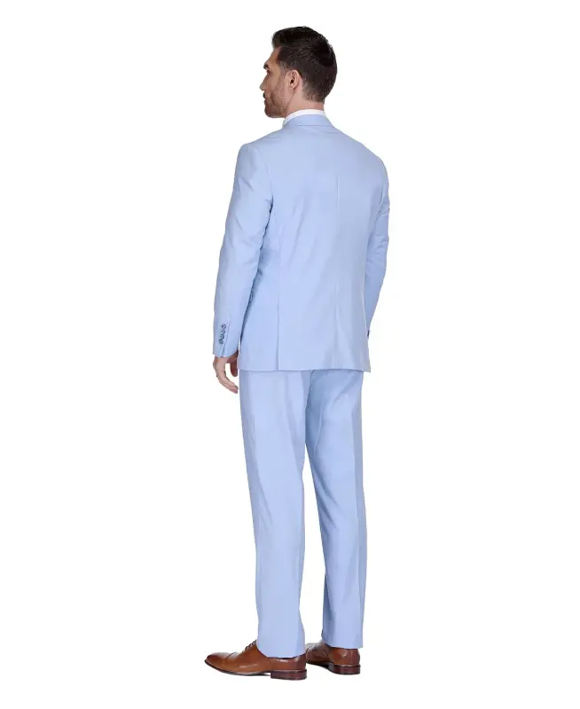 Men's 3-Piece Classic Fit Performance Stretch Suit - Sky blue - 4