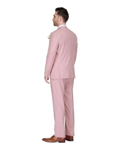 Men's 3-Piece Classic Fit Performance Stretch Suit - Soft pink - 4