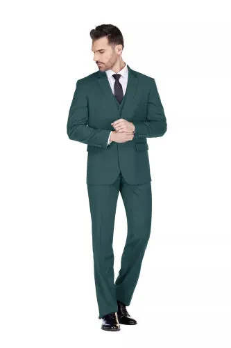 Men's 3-Piece Classic Fit Performance Stretch Suit-Hunter green - BRAVEMAN