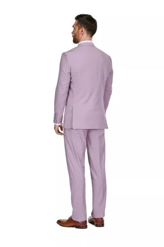 Men's 3-Piece Classic Fit Performance Stretch Suit-Lilac - BRAVEMAN (1)