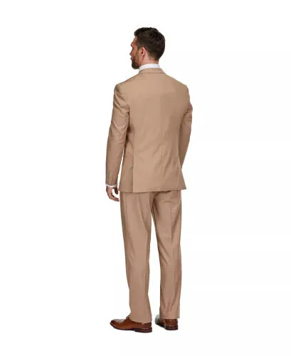 Men's 3-Piece Classic Fit Performance Stretch Suit-Tan - BRAVEMAN (1)