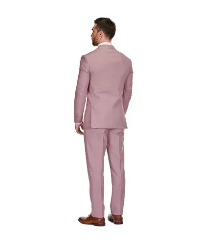 Men's 3-Piece Premium Vested 3-Piece Slim Fit Suit - Dusty rose - BRAVEMAN (1)