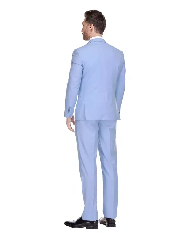 Men's 3-Piece Premium Vested 3-Piece Slim Fit Suit - Sky blue - 4