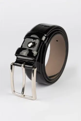 Erkek 3,5 cm. Klasik Siyah Kemer-Siyah1 