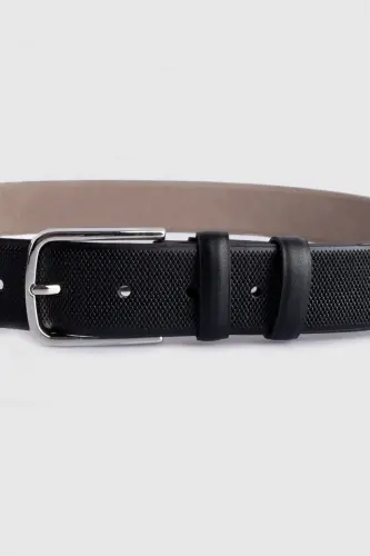 Erkek 3,5 cm. Klasik Siyah Kemer-Siyah3 - TUDORS (1)