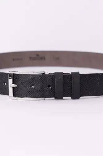 Erkek 3,5 cm. Klasik Siyah Kemer-Siyah7 - TUDORS (1)