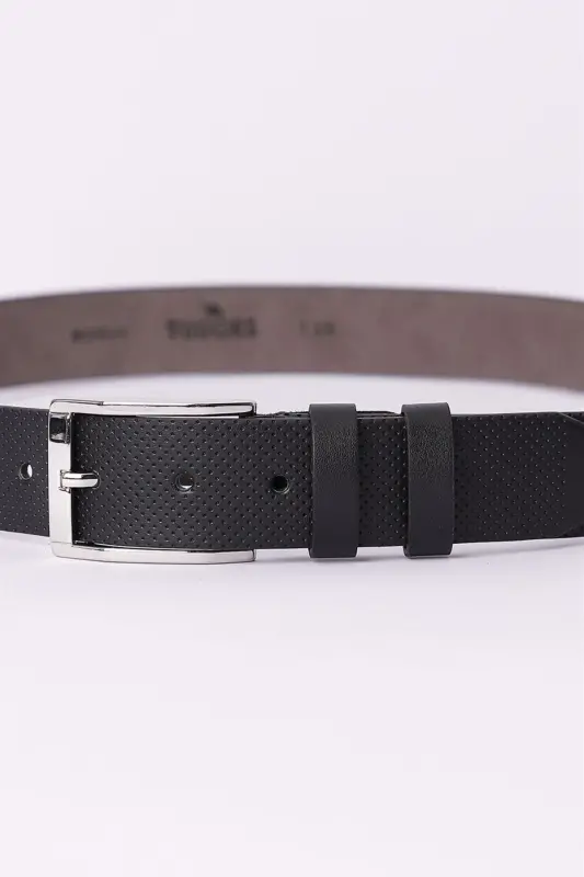 Erkek 3,5 cm. Klasik Siyah Kemer-Siyah7 - 2