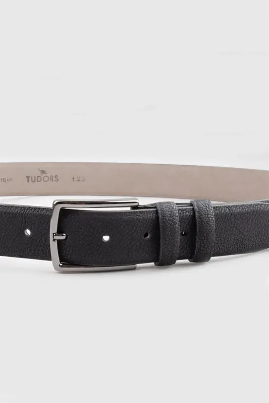 Erkek 3,5 cm. Klasik Siyah Kemer-Siyah7 - 2