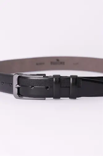 Erkek 3,5 cm. Klasik Siyah Kemer-Siyah8 - TUDORS (1)