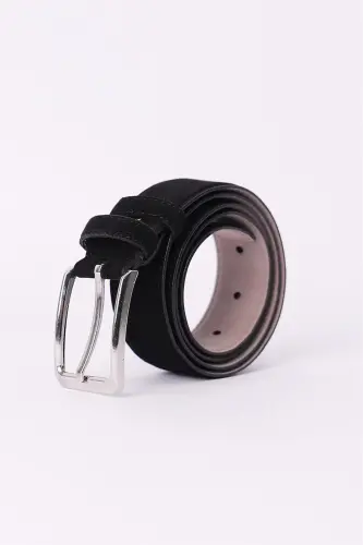 Erkek 3,5 cm. Klasik Siyah Kemer-Siyah9 