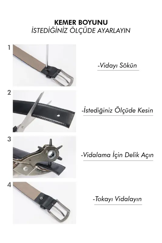 Erkek 3,5 Cm Klasik Taba Renk Kemer - Taba1 - 4