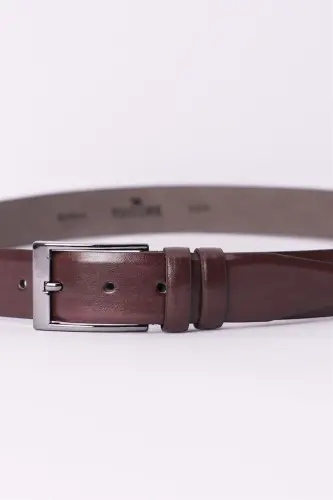 Erkek 3,5 Cm Klasik Taba Renk Kemer-Taba1 - 2