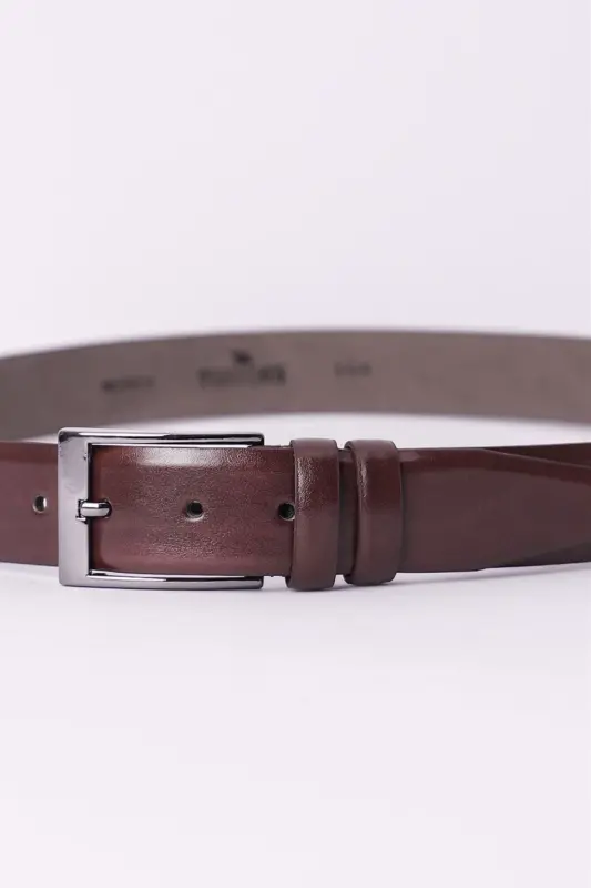 Erkek 3,5 Cm Klasik Taba Renk Kemer-Taba1 - 2