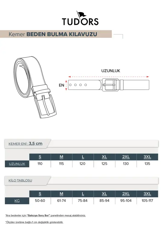 Erkek 3,5 Cm Klasik Taba Renk Kemer-Taba1 - 3